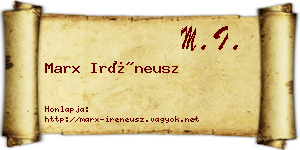 Marx Iréneusz névjegykártya